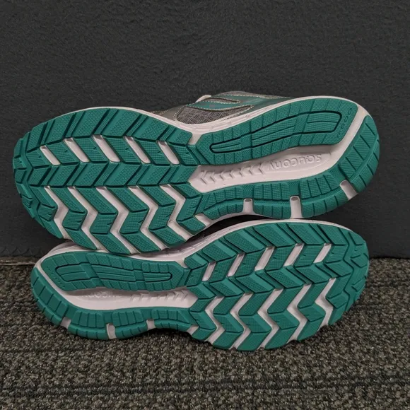 Saucony Cohesion 10 Women's Gray Teal Running Shoes Size 8.5