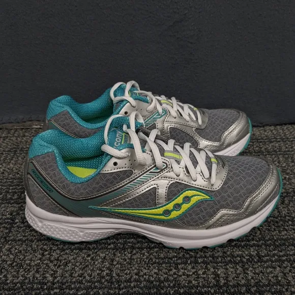 Saucony Cohesion 10 Women's Gray Teal Running Shoes Size 8.5
