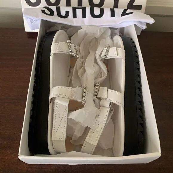 Schutz Rutz crystal buckle sandal size 7,5