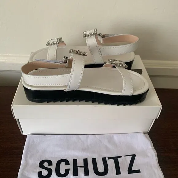 Schutz Rutz crystal buckle sandal size 7,5