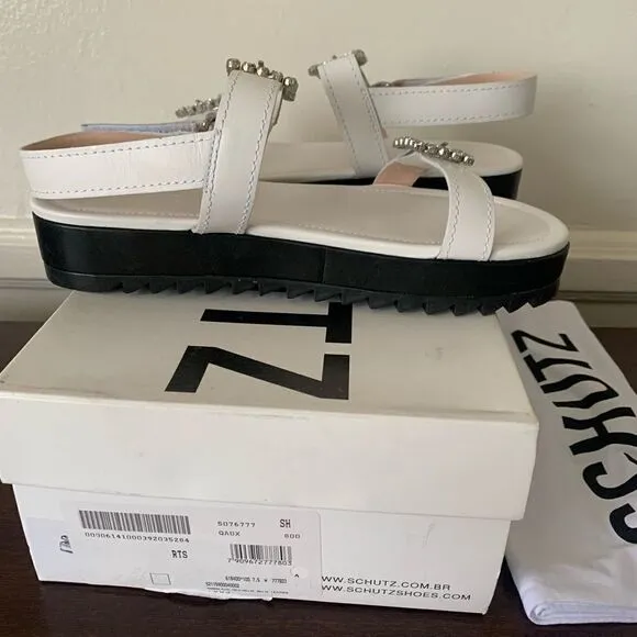 Schutz Rutz crystal buckle sandal size 7,5
