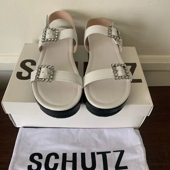 Schutz Rutz crystal buckle sandal size 7,5