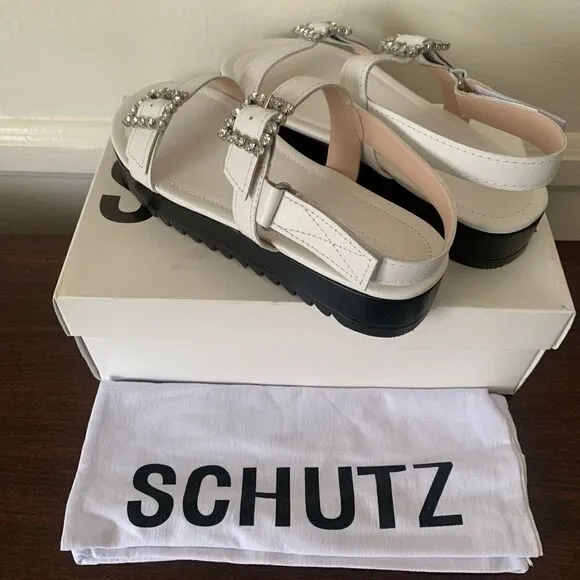 Schutz Rutz crystal buckle sandal size 7,5