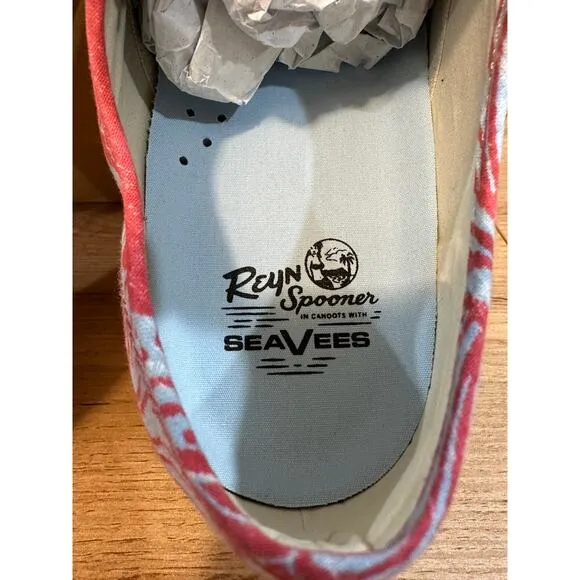 SeaVees Mens Legend Reyn Spooner Sneakers Aloha Biscus Spooner Cloth Size 11 NIB