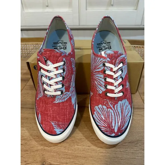 SeaVees Mens Legend Reyn Spooner Sneakers Aloha Biscus Spooner Cloth Size 11 NIB