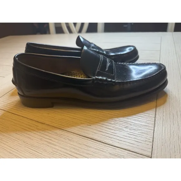 SEBAGO Men's Black Leather Penny Loafers Shoes Sz. 14D Handsewn in USA.Very Nice