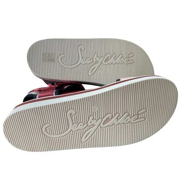 See by Chloe Yumi Ankle Strap Sandals Platform Comfort 39 New with Box
