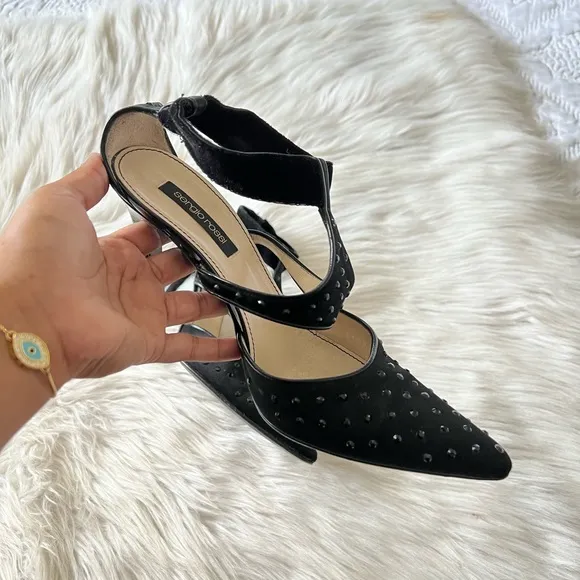 Sergio Rossi CLOTH HEELS Black Size 7 US