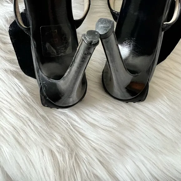 Sergio Rossi CLOTH HEELS Black Size 7 US