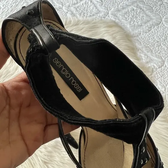 Sergio Rossi CLOTH HEELS Black Size 7 US