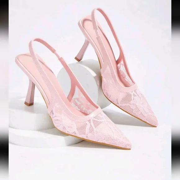 Sexy Lace See-Through Stilettos Pointed Toe Strap High Heel Sandals For Parties