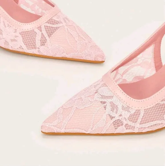 Sexy Lace See-Through Stilettos Pointed Toe Strap High Heel Sandals For Parties
