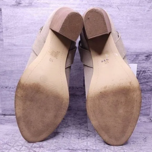 Seychelles Impossible Suede Harness Heeled Ankle Boot Tan Brown Women's sz 10