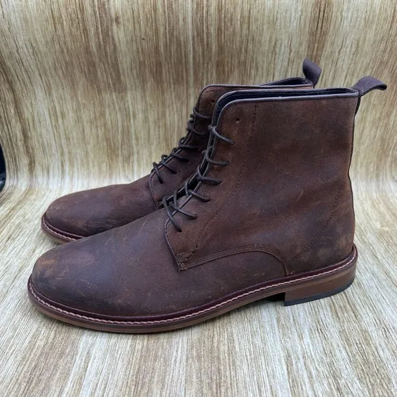 Shoe The Bear Ned Men's Size 11 EU 44 Waxed Suede Brown‎ Ankle Boots Shoes