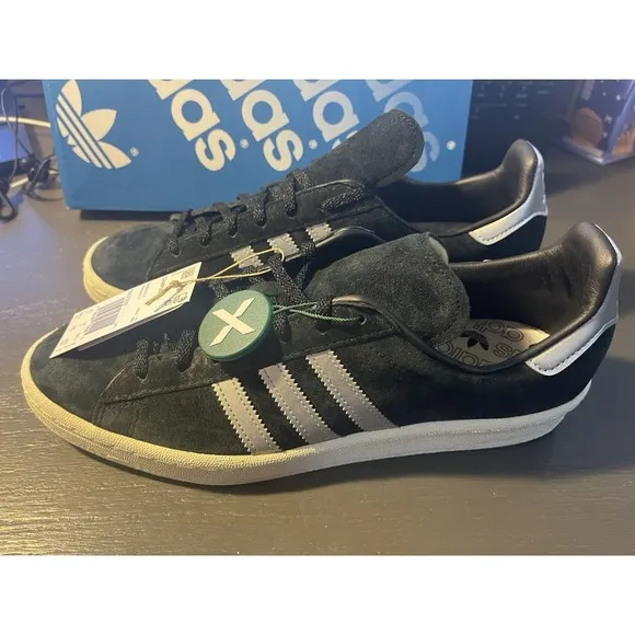 Size 10.5 - adidas Campus Black Metallic Silver