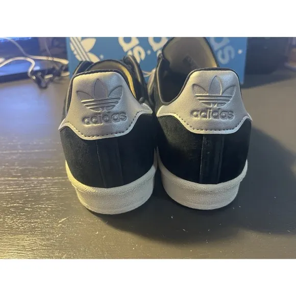 Size 10.5 - adidas Campus Black Metallic Silver