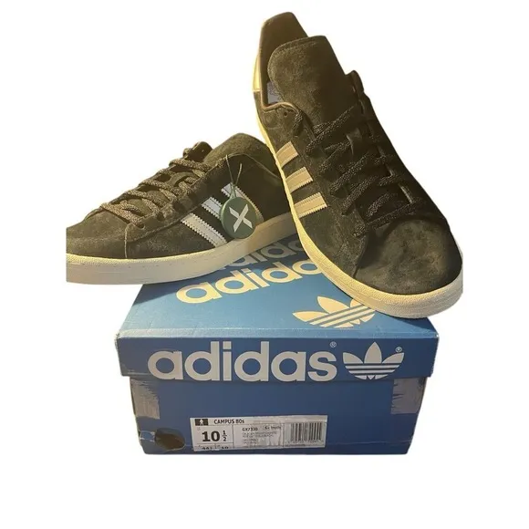 Size 10.5 - adidas Campus Black Metallic Silver