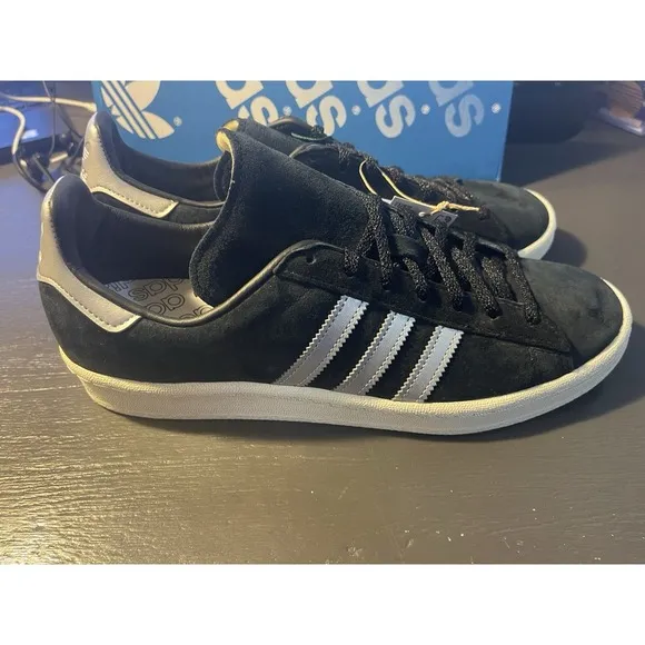 Size 10.5 - adidas Campus Black Metallic Silver