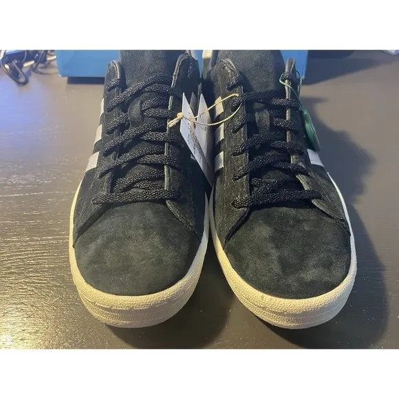 Size 10.5 - adidas Campus Black Metallic Silver