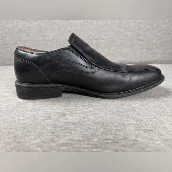 Size 10W G.H. Bass &amp; Co. Glenn Mens Black Leather Casual Or Dress Loafer Shoes