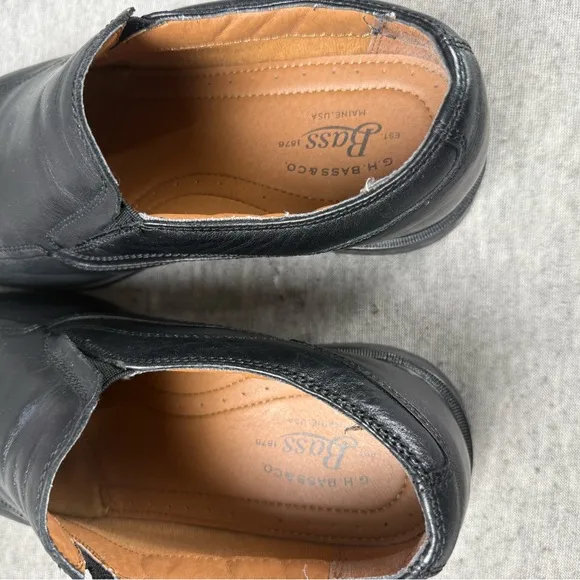 Size 10W G.H. Bass &amp; Co. Glenn Mens Black Leather Casual Or Dress Loafer Shoes