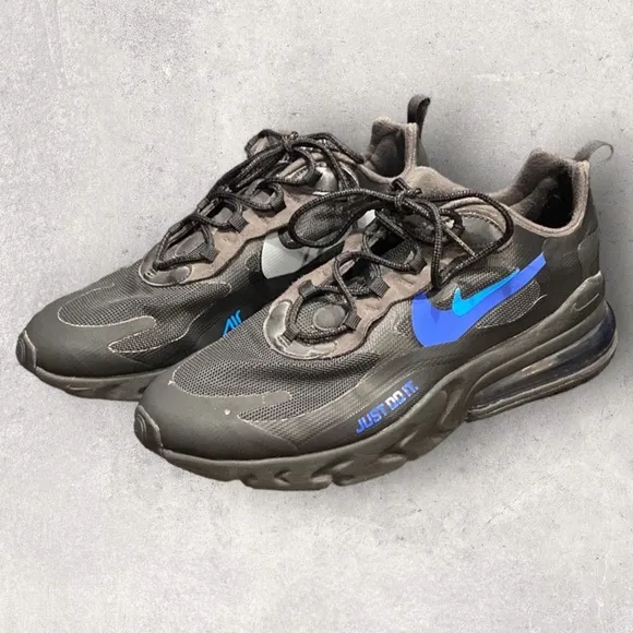 Size 11- Nike Air Max 270 React 'Just Do It' BLACK/BLUE HERO/HYPER ROYAL
