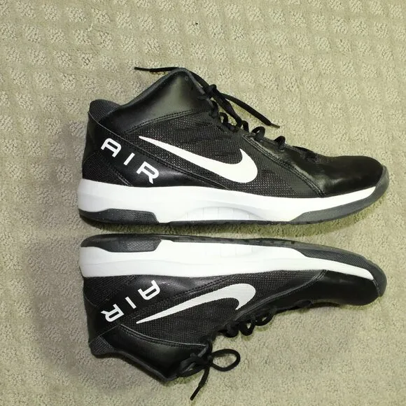 Size 12 - Nike The Air Overplay IX Black White Athletic Shoes 831572-001