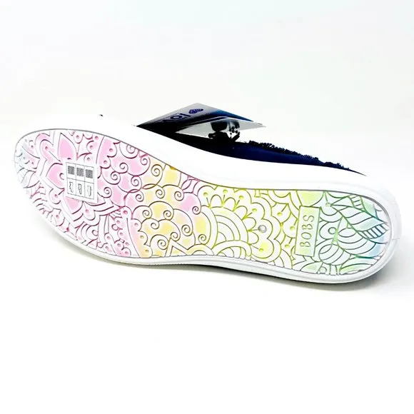Skechers Bobs B Cute Navy White Womens Casual Comfort Shoes