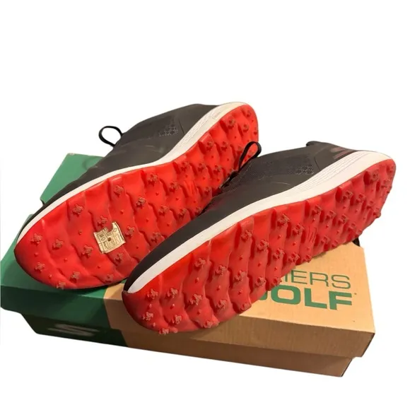 Skechers Go Golf Black and Red Comfort Max Dri-Lex Sneakers Size 10