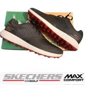 Skechers Go Golf Black and Red Comfort Max Dri-Lex Sneakers Size 10
