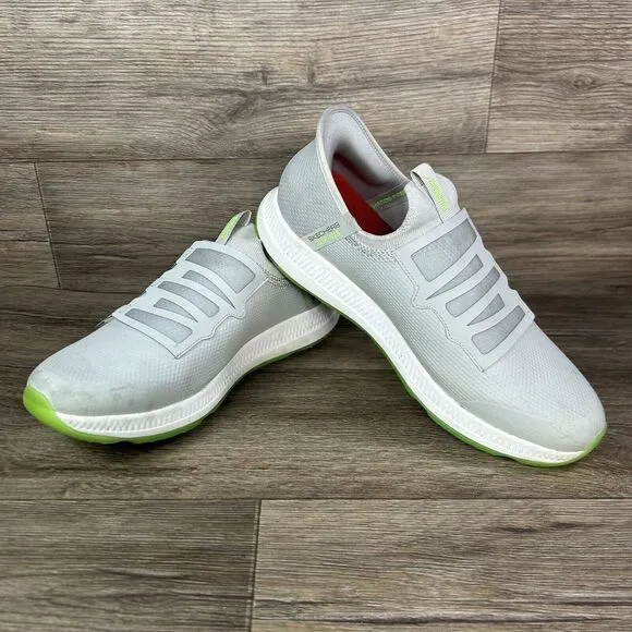 Skechers GO GOLF Elite 5 Shoes Mens 9  Slip On Spikeles 214066 Gray Lime Comfort