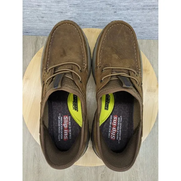 Skechers Knowlson Shore Thing Slip-Ins GoGamat Leather Loafer Comfort Shoes 11