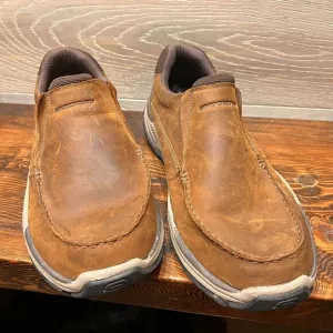 SKECHERS Men's Size 12‎ Respect Catel Goodyear Sole Memory Foam Shoes Brown