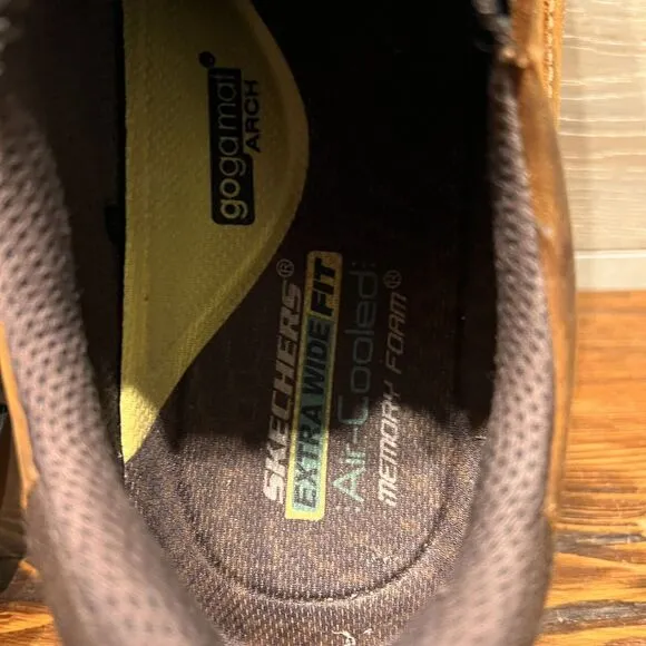 SKECHERS Men's Size 12‎ Respect Catel Goodyear Sole Memory Foam Shoes Brown