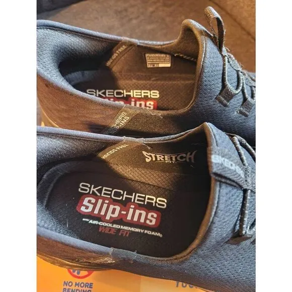 Skechers Men's Slip Ins Coolong Gel Memory Foam Shoes Like New In Box Black Sz 1