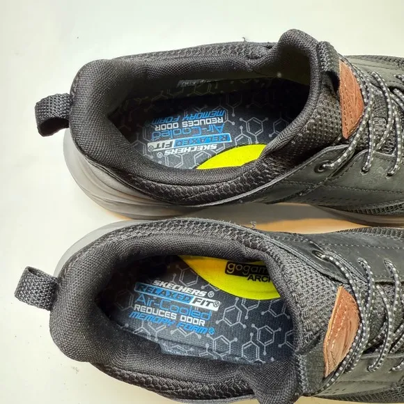 SKECHERS Relaxed Fit Air Cooled Memory Foam Slade-Breyer Sneaker Black Size 10