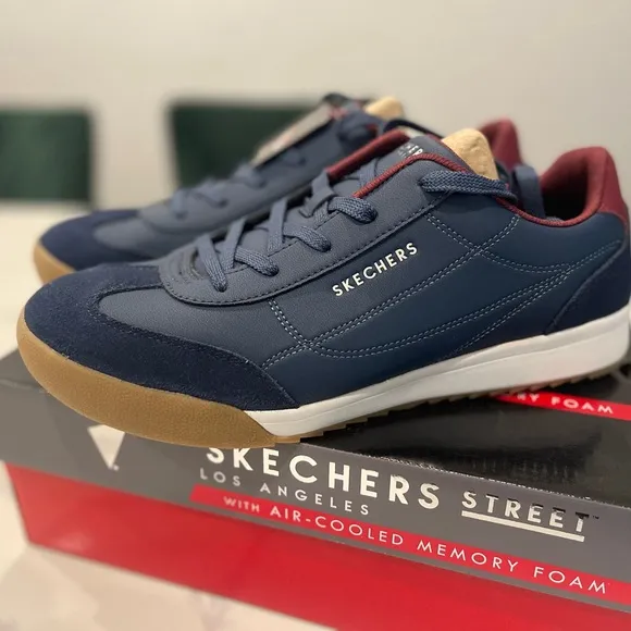 Skechers Ziger Ultimate Classic Men's Navy and Burgundy Sneakers size 11