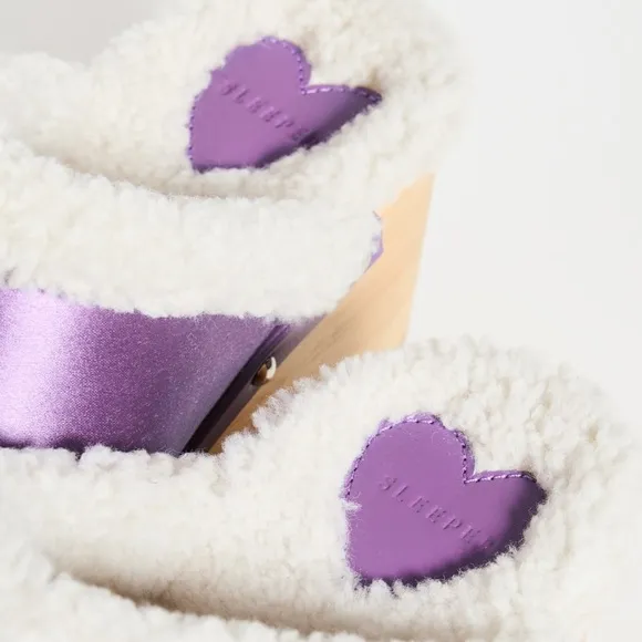 Sleeper Matilda Shearling Clogs in Lilac