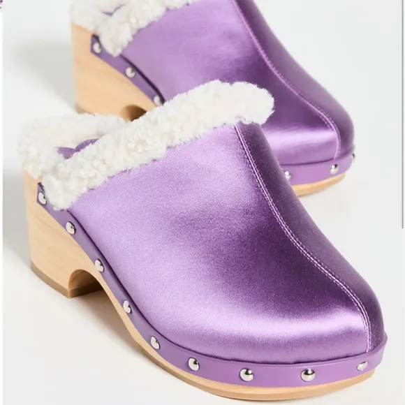 Sleeper Matilda Shearling Clogs in Lilac