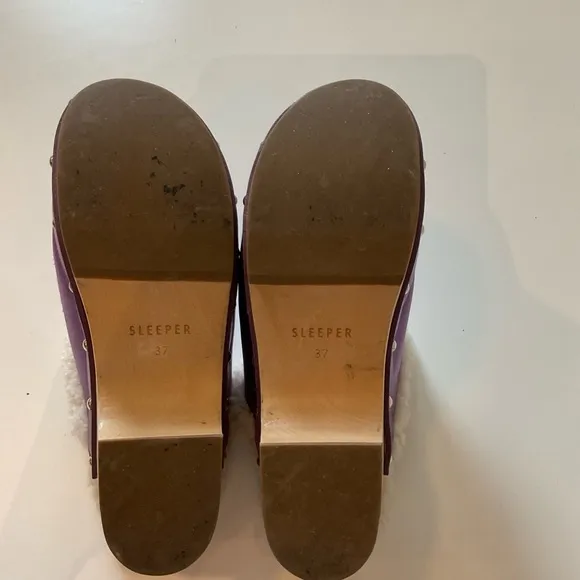 Sleeper Matilda Shearling Clogs in Lilac