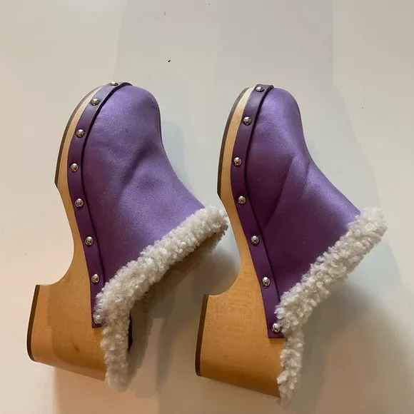 Sleeper Matilda Shearling Clogs in Lilac