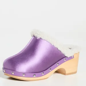Sleeper Matilda Shearling Clogs in Lilac