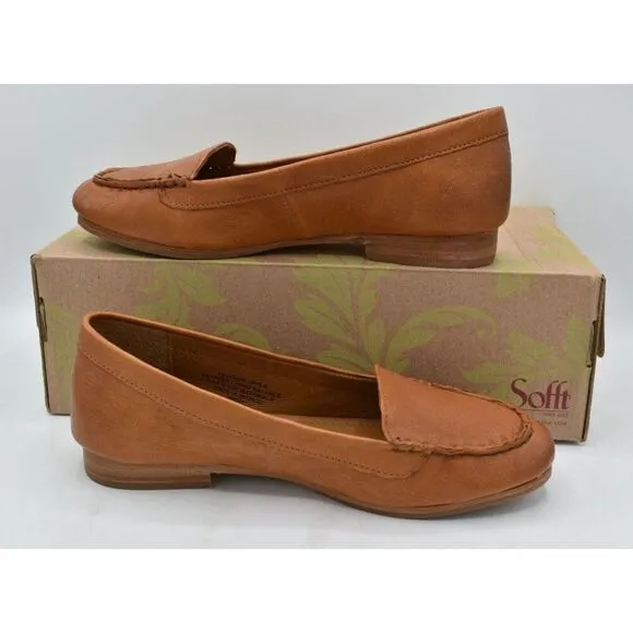 Sofft Womans Size 9.5 Kambray Luggage Leather Slip On Loafers Shoes