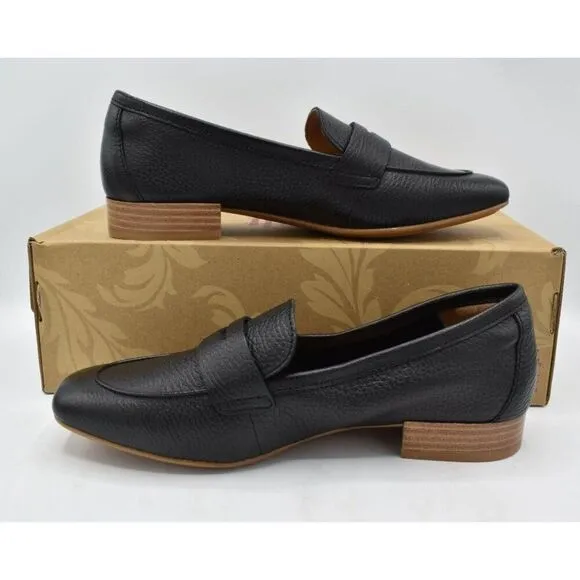 Sofft Womens Size 8 Elinor Moc Toe Black Leather Slip On Penny Loafers Shoes