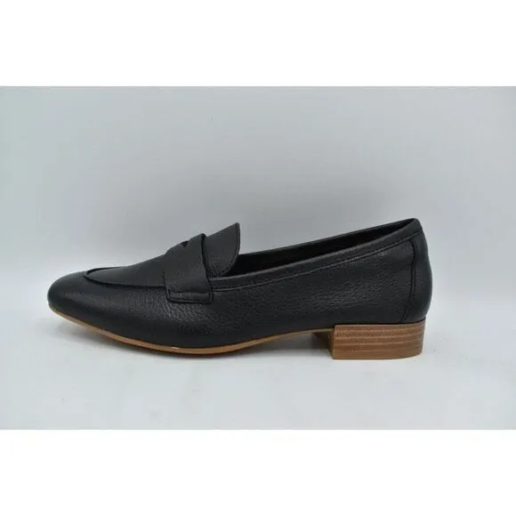 Sofft Womens Size 8 Elinor Moc Toe Black Leather Slip On Penny Loafers Shoes