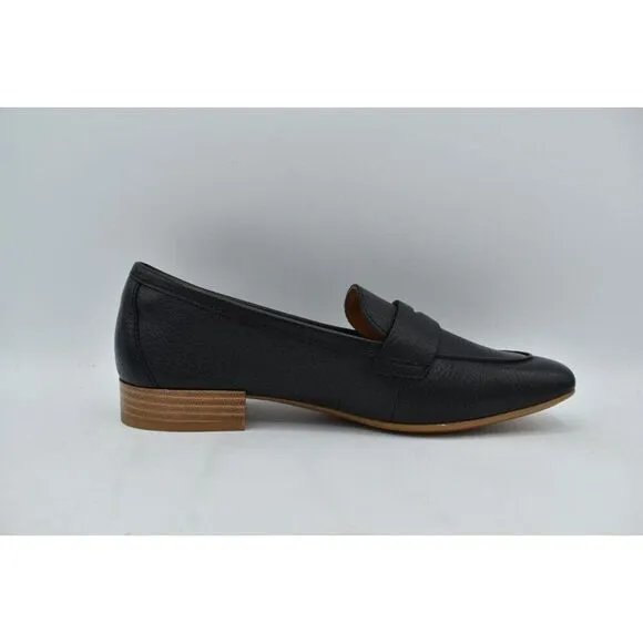 Sofft Womens Size 8 Elinor Moc Toe Black Leather Slip On Penny Loafers Shoes