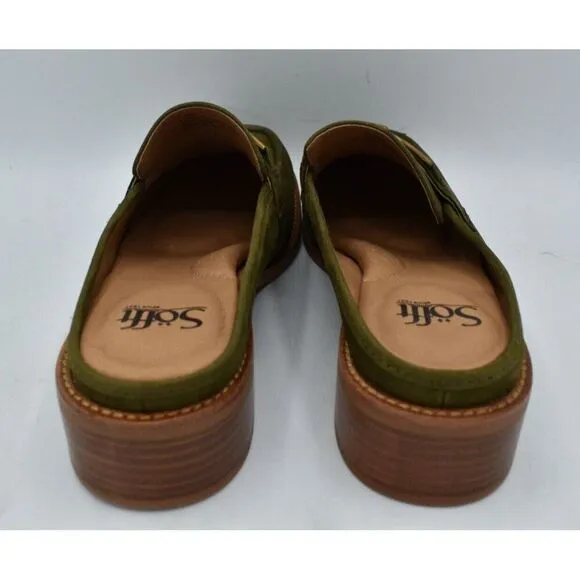 Sofft Womens Size 8 Rosalia Fern Green Slip On Mule Loafers Shoes