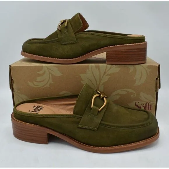 Sofft Womens Size 8 Rosalia Fern Green Slip On Mule Loafers Shoes