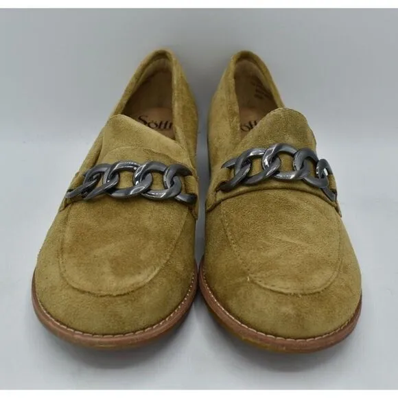 Sofft Womens Size 8.5 Nevara Hazelwood Suede Slip On Loafers Shoes