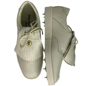 Soft Joys II By Foot Joy Vintage Ivory White Leather Men’s Golf Shoes 9  53959